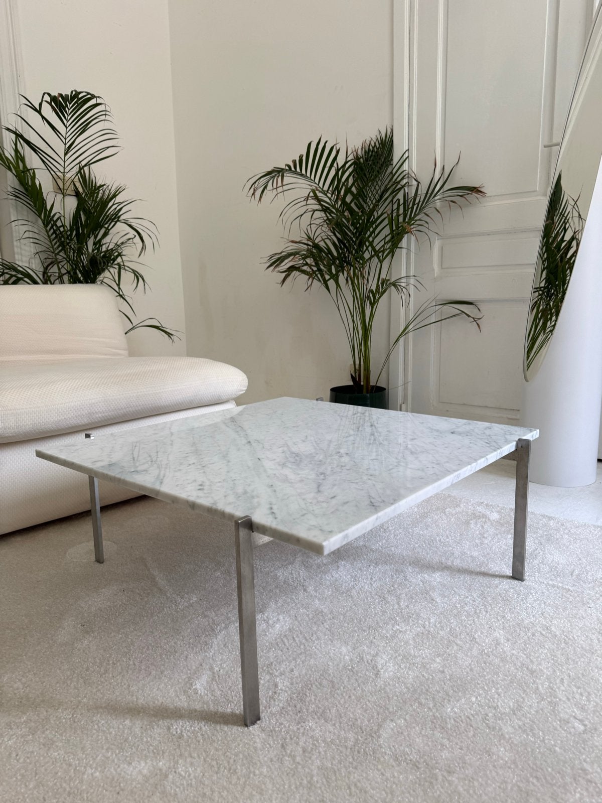 Tafel design PK61 Poul Kjaerholm Fritz hansen marmer, Ophalen, Gebruikt, Vierkant, 50 tot 100 cm