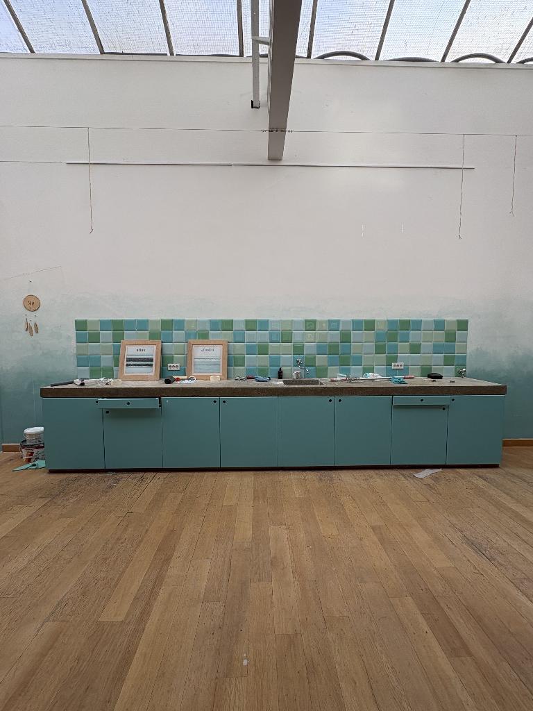 Keuken blad met kastjes, Ophalen, Gebruikt, 100 tot 150 cm, 200 cm of meer
