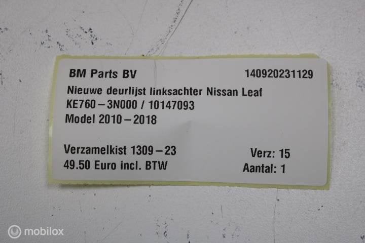 Foto 5 van Nieuwe deurlijst linksachter Nissan Leaf 10147093
