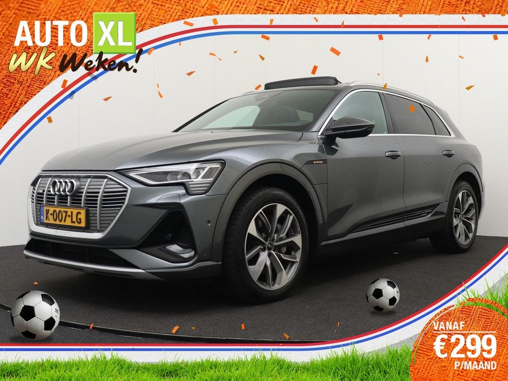Audi e-tron 55 quattro S-Line 95 kWh (SOH 95%) Pano-dak Adap, Auto's, Automaat, Zwart, 95 kWh, Origineel Nederlands