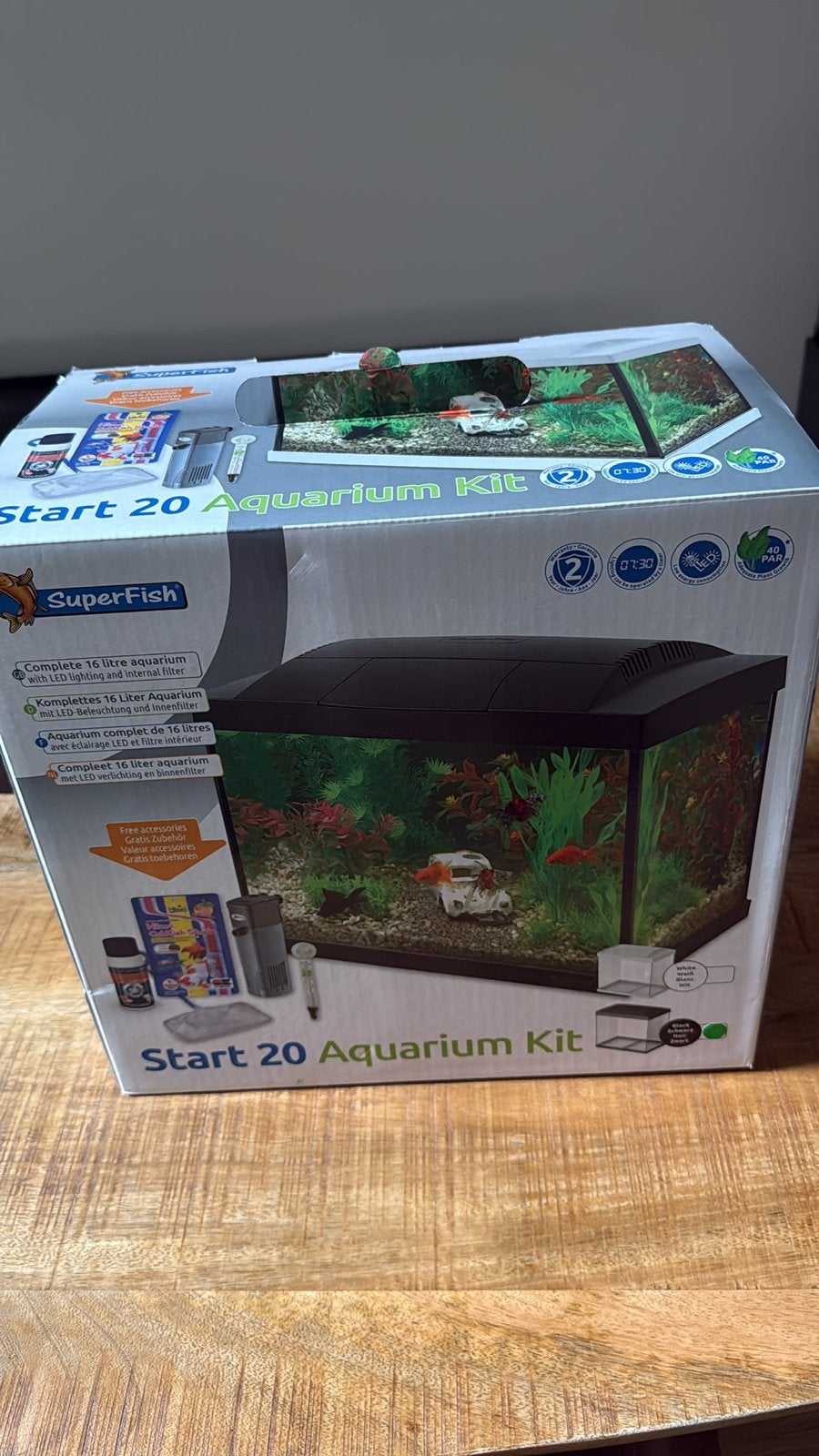 Superfish aquarium 20 liter, Dieren en Toebehoren, Vissen | Aquaria en Toebehoren, Ophalen, Gebruikt, Leeg aquarium, Superfish
