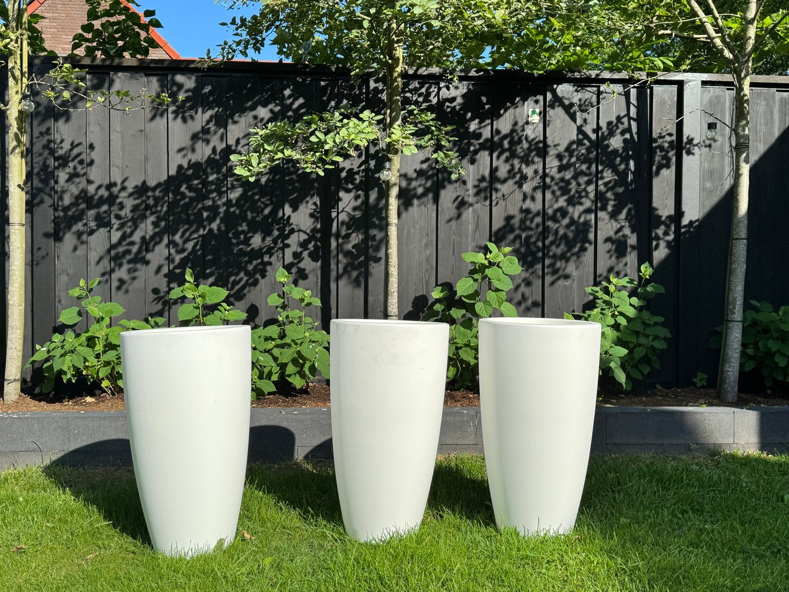 Elho bloempotten, 70cm hoog, wit, Tuin en Terras, Kunststof, Gebruikt, Rond, Binnen