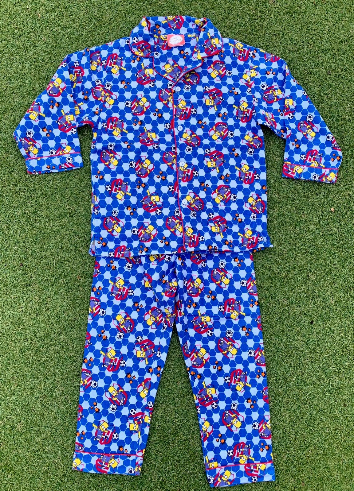 TE KOOP: flanellen pyjama van The Simpsons maat 116/122 ZGAN, Kinderen en Baby's, Ophalen of Verzenden, Zo goed als nieuw, Jongen of Meisje