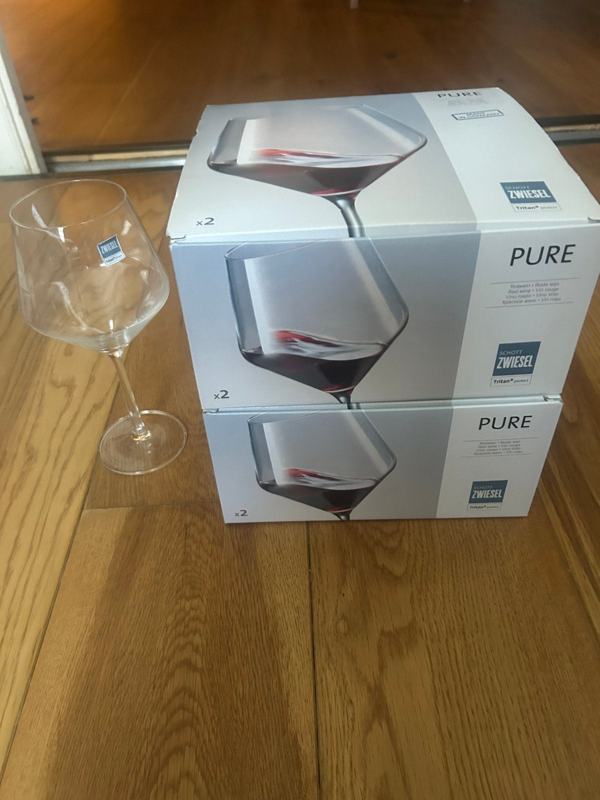 Schott Zwiesel Pure 2 witte en 2 rode wijnglazen, Verzamelen, Glas en Borrelglaasjes, Ophalen of Verzenden, Nieuw, Overige typen