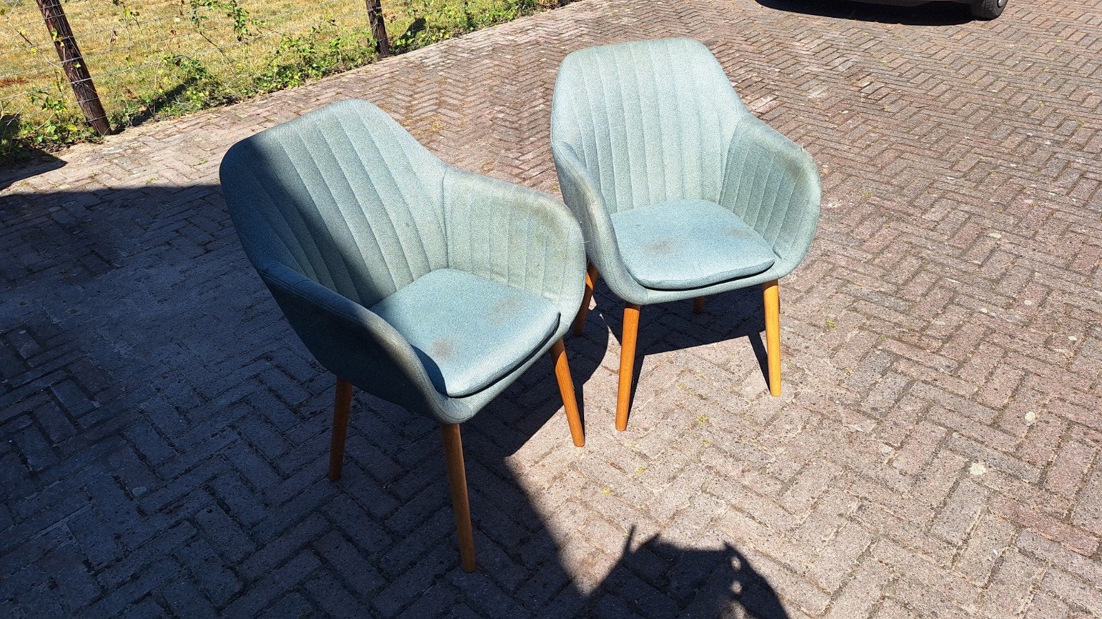 twee groene gebruikte stoelen, Ophalen, Gebruikt, Overige kleuren, Twee