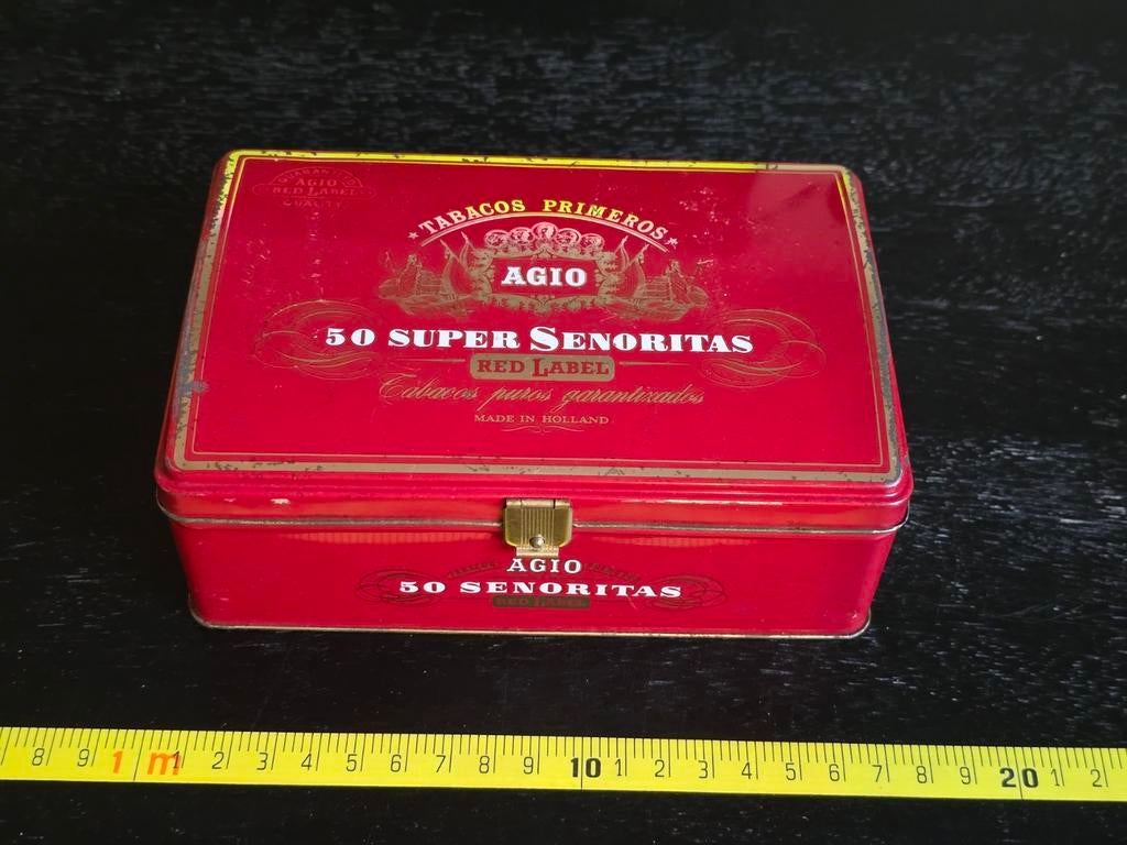 Vintage Agio 50 Super Señoritas sigarenblik, Ophalen of Verzenden, Gebruikt, Overige, Overige merken