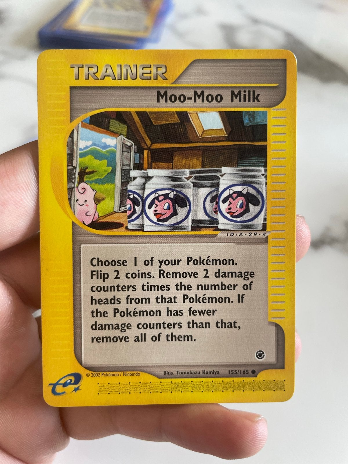 Pokémon Kaart: Moo-Moo Milk Trainer (2002), Ophalen of Verzenden, Gebruikt, Losse kaart