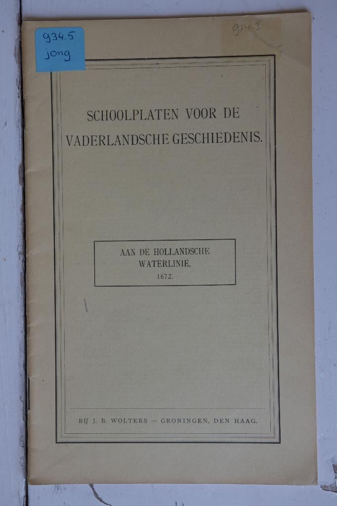 schoolplaat  Aan de Hollandsche waterlinie 1., Ophalen of Verzenden, Geschiedenis
