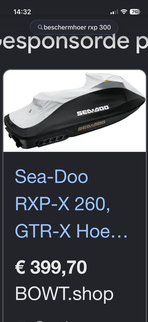 beschermHoes voor Sea-Doo RXP 300 en 260 HO waterscooterhoes, Watersport en Boten, Ophalen, Gebruikt, Motor en Techniek