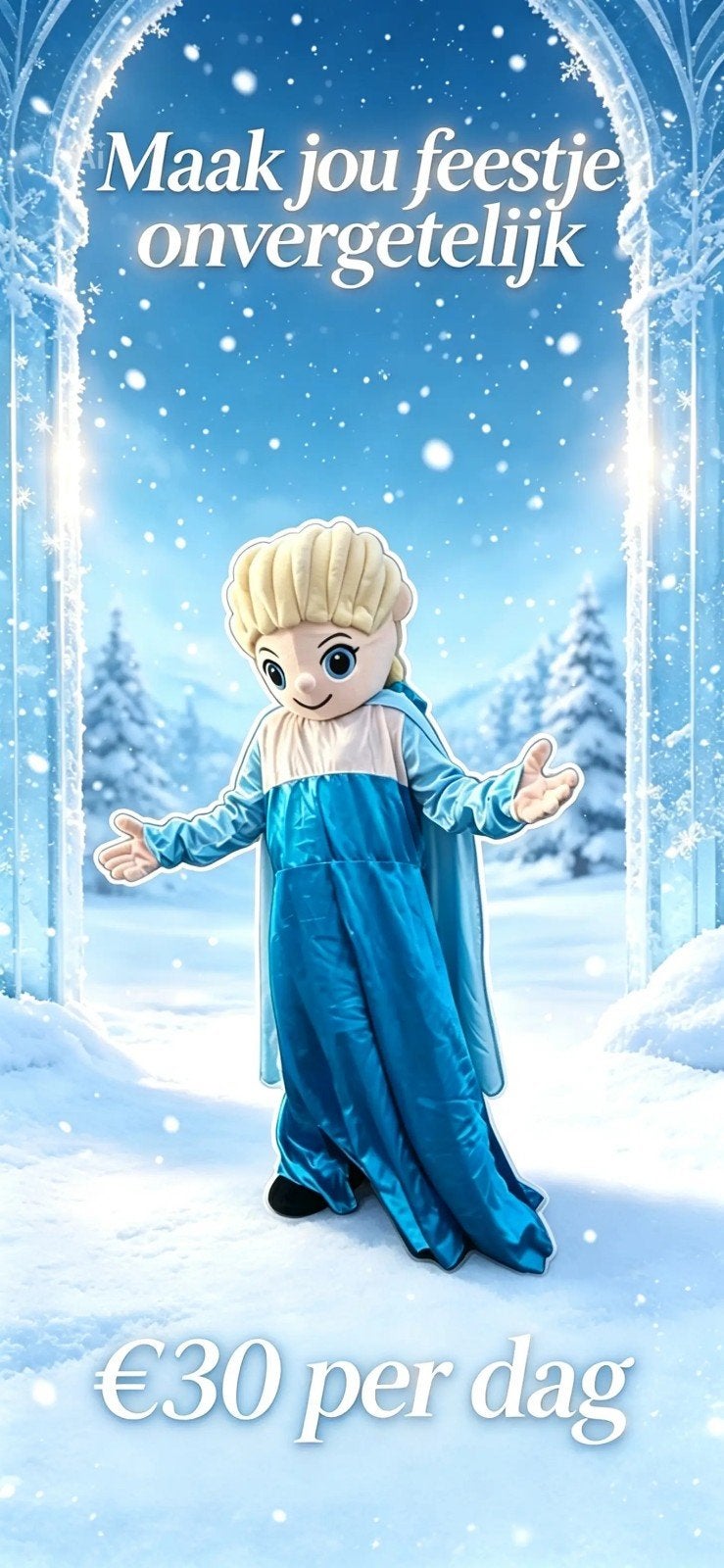 Elsa mascotte te huur, Ophalen