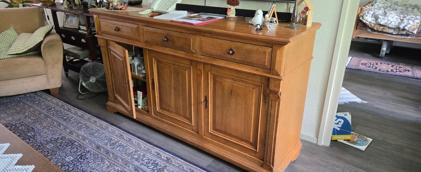Dressoir Eiken 160x50, Huis en Inrichting, Kasten | Dressoirs, Ophalen of Verzenden, Gebruikt, 25 tot 50 cm