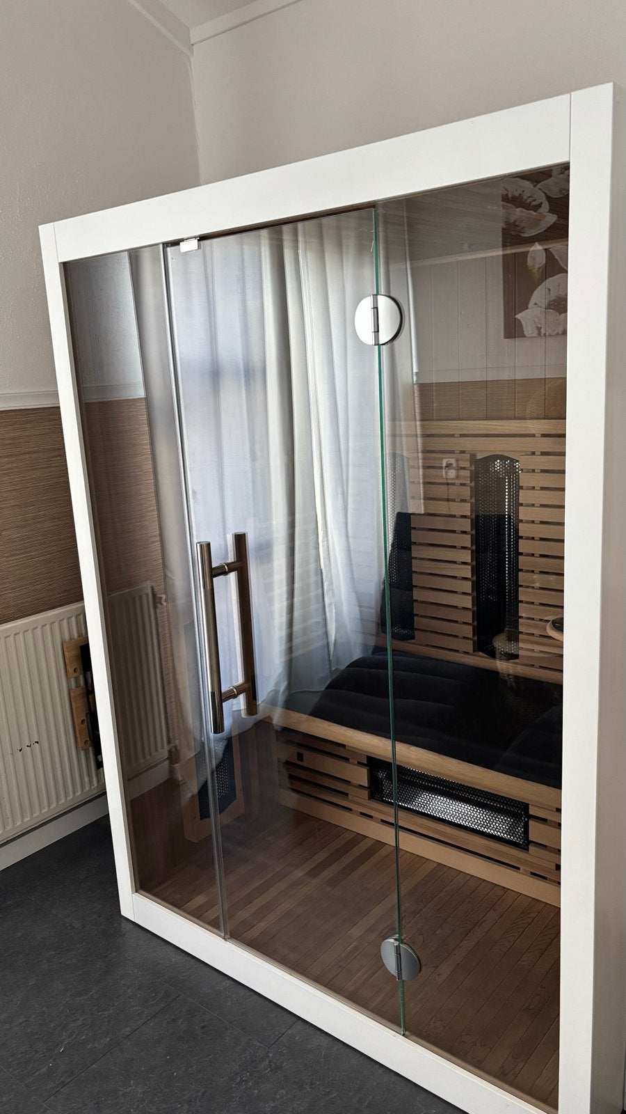 Elektrische infraroodsauna voor 2 persoons met verlichting, Ophalen, Zo goed als nieuw, Infrarood, Complete sauna