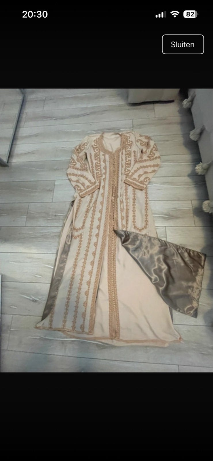 Prachtige Takchita Maat S/M, Ophalen of Verzenden, Zo goed als nieuw, Maat 36 (S), Beige