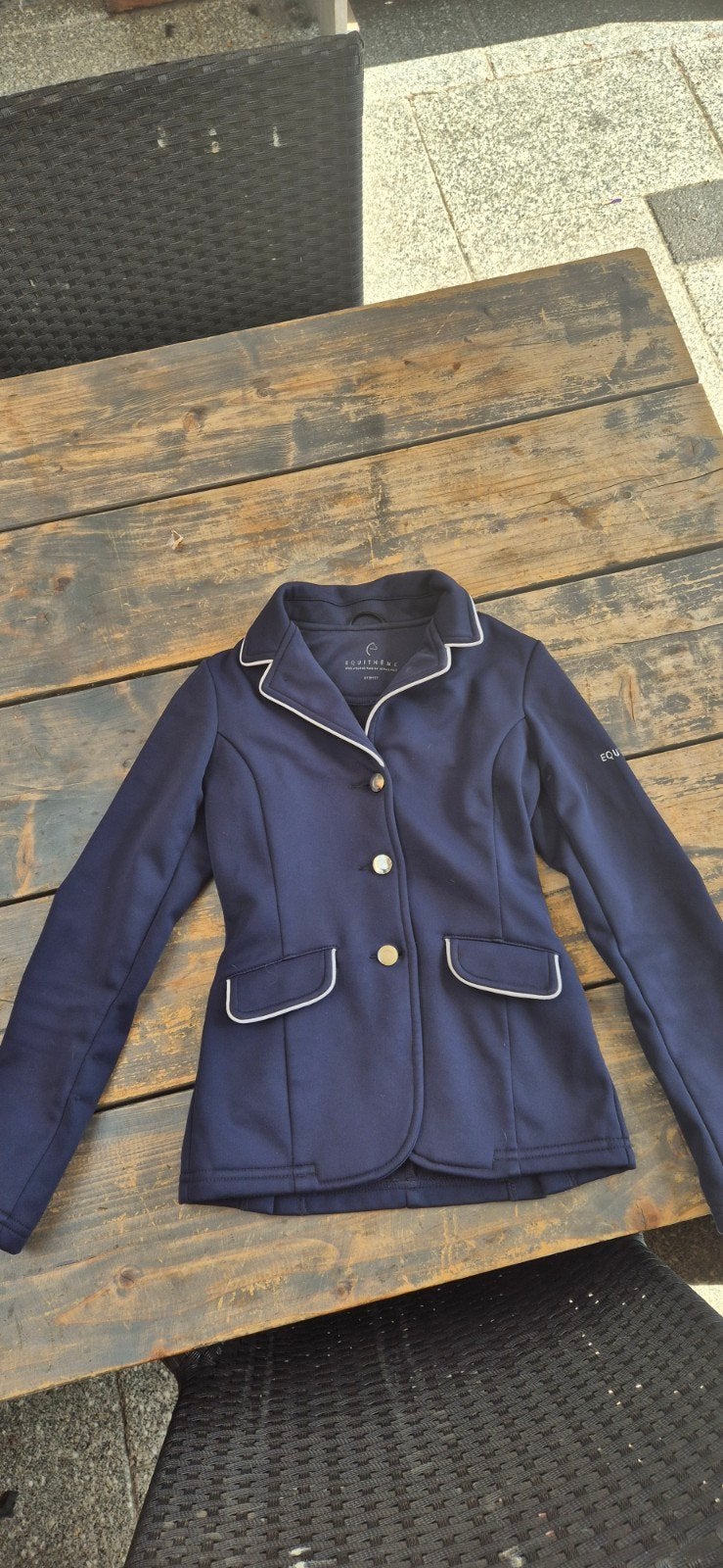 Rijjasje Equitheme blauw 152, Dieren en Toebehoren, Paardrijkleding, Ophalen of Verzenden, Dressuur, Bovenkleding
