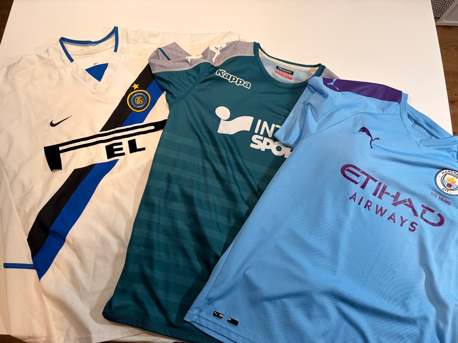 Voetbalshirts - Inter Milan, Manchester City, Kappa, Ophalen of Verzenden, Gedragen, Overige maten, Meerkleurig