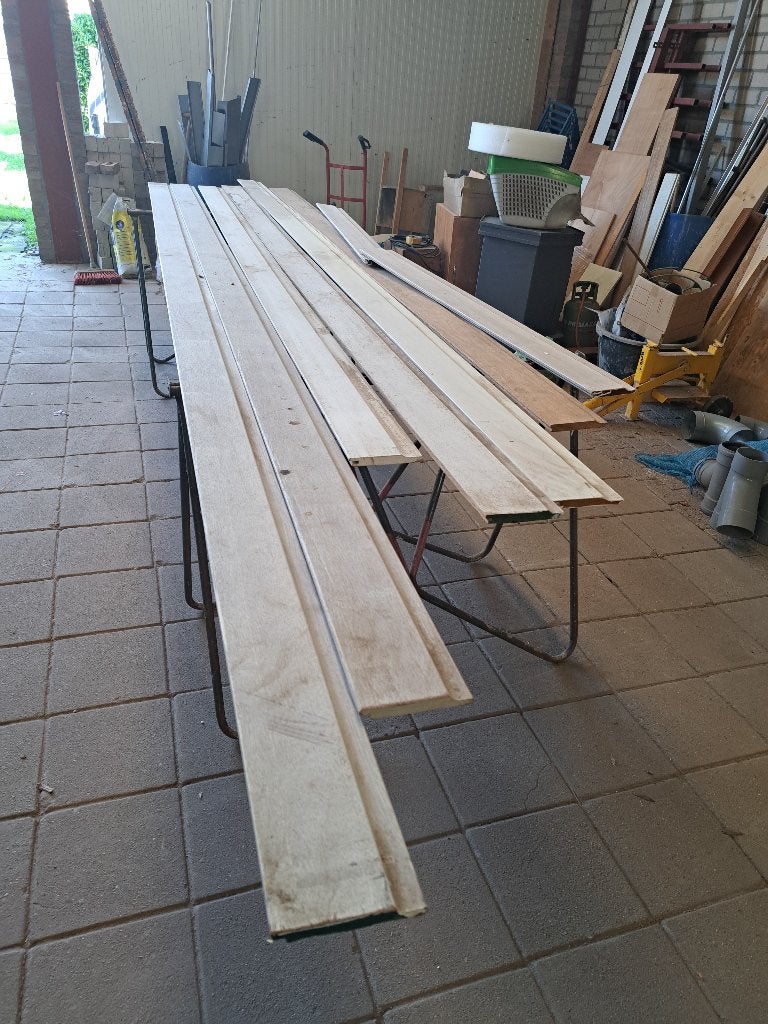 Meranti rabatdelen, Tuin en Terras, Palen, Balken en Planken, Ophalen, Zo goed als nieuw, 250 cm of meer, Planken