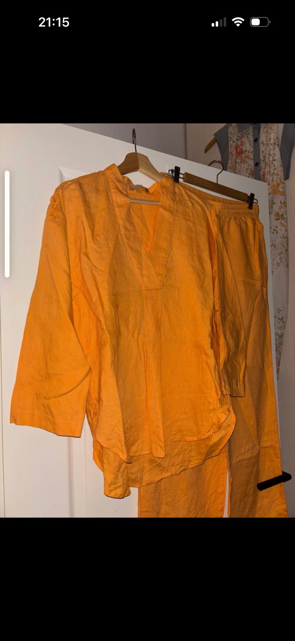 100% Linnen Pak Mango Peach Oranje Maat M, Ophalen of Verzenden, Gedragen, Maat 38/40 (M), Oranje