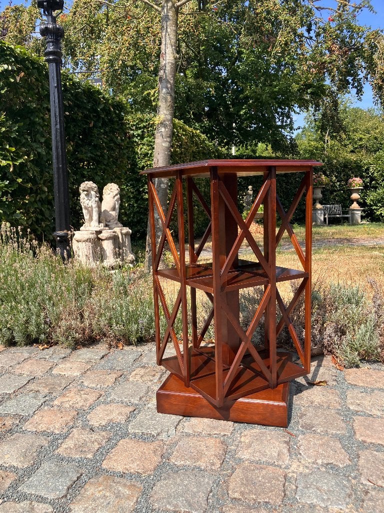 Revolving mahogany bookcase, Huis en Inrichting, Ophalen, Gebruikt, Edwardian klassiek, 50 tot 100 cm