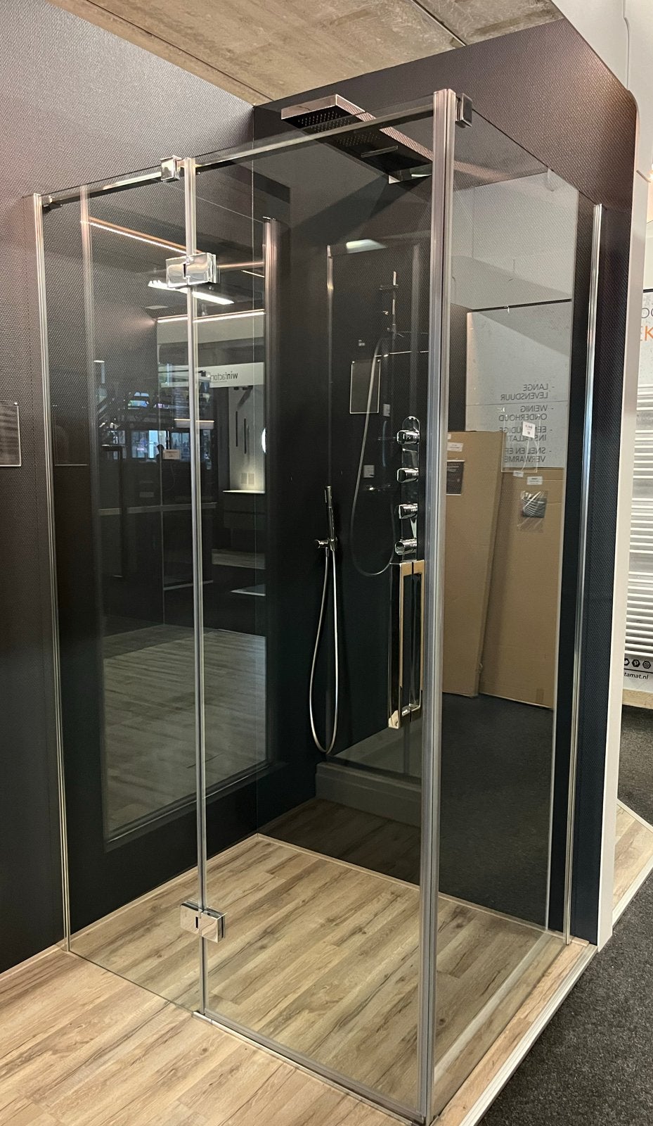 Nieuwe Rowe Splendino Hoekdouchecabine 120x90 cm Chroom/Glas, Ophalen, Nieuw, Chroom, Douche