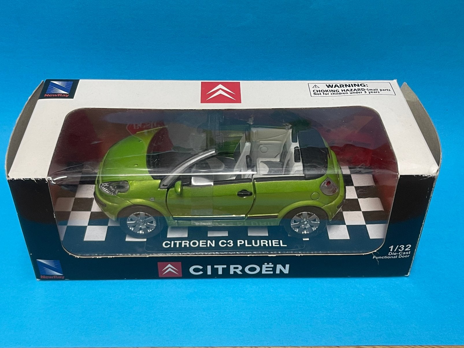 Citroën C3 Pluriel groen 1/32, Hobby en Vrije tijd, Ophalen of Verzenden, Zo goed als nieuw, Auto, Overige merken