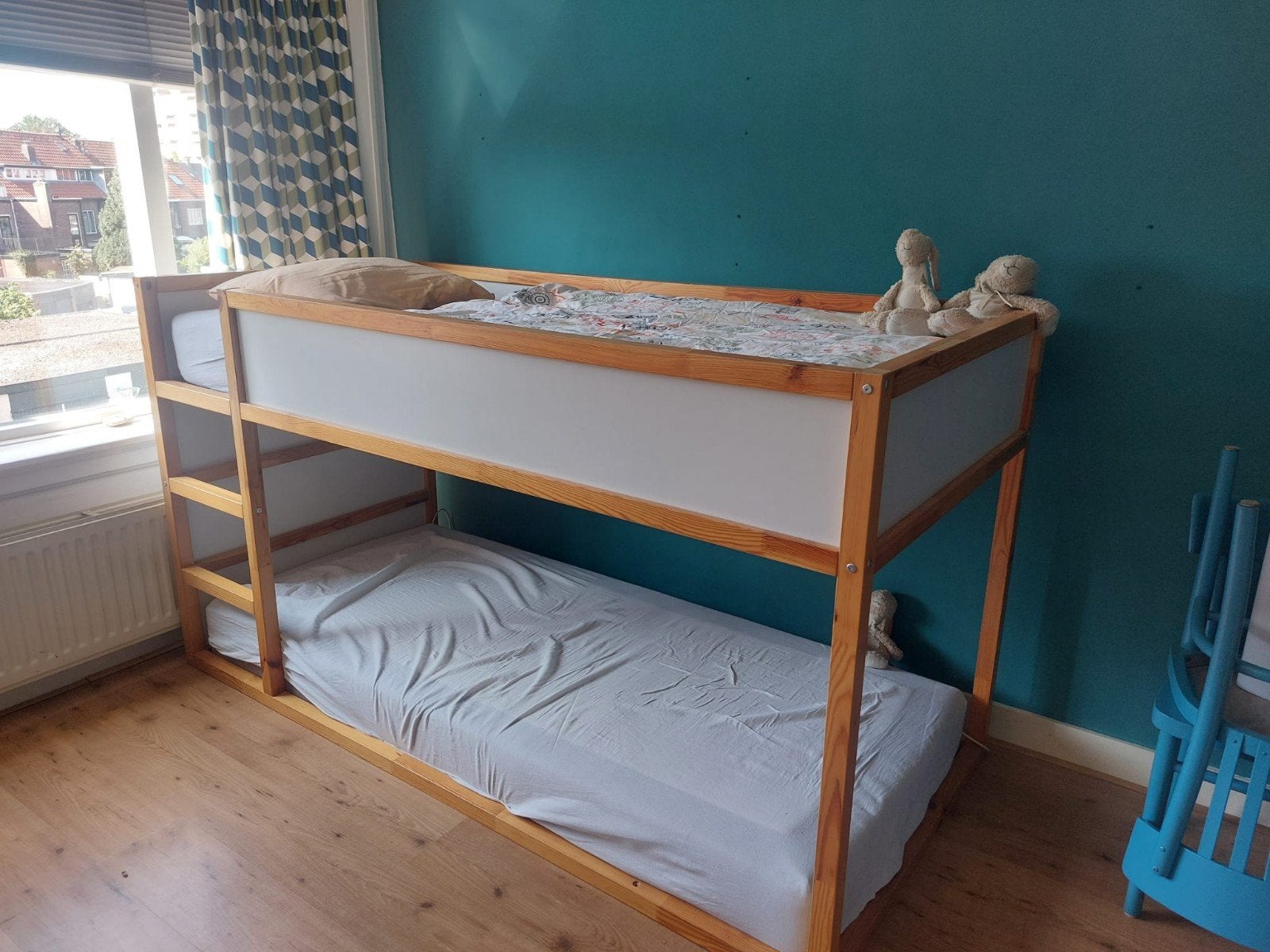 ikea kura stapelbed met lattenbodems, 90x200 cm, Ophalen, Gebruikt, 90 cm, Eenpersoons