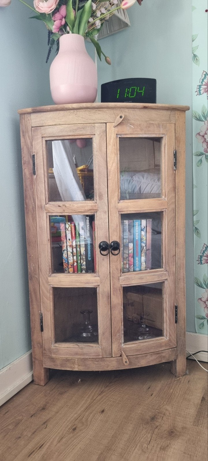 mooi vitrine kastje voor in de hoek., Ophalen, 25 tot 50 cm, 50 tot 100 cm, Minder dan 100 cm
