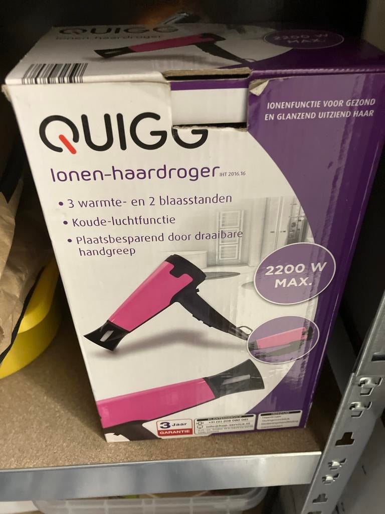 QUIGG Ionen-haardroger 2200W met koude-luchtfunctie, Ophalen of Verzenden, Nieuw