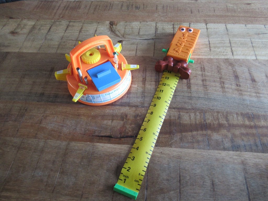 2x vintage Fisher Price Stempelset 746 en meetlint 610, Ophalen of Verzenden, Gebruikt, Speelset