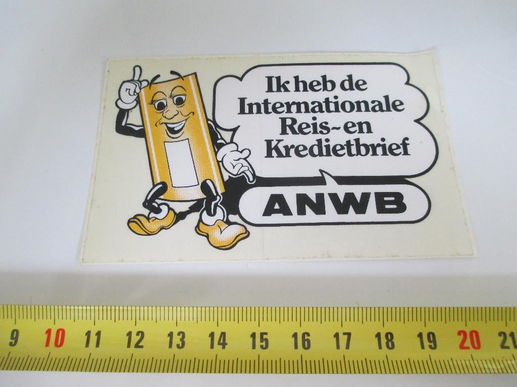 sticker ANWB Ik heb de Internationale Reis- en Kredietbrief*, Ophalen, Zo goed als nieuw