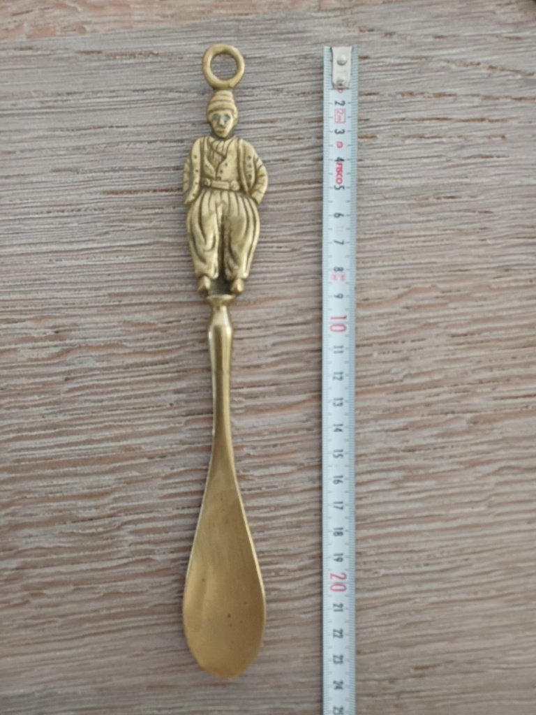 Oude koperen schoenlepel t.e.a.b., Ophalen of Verzenden