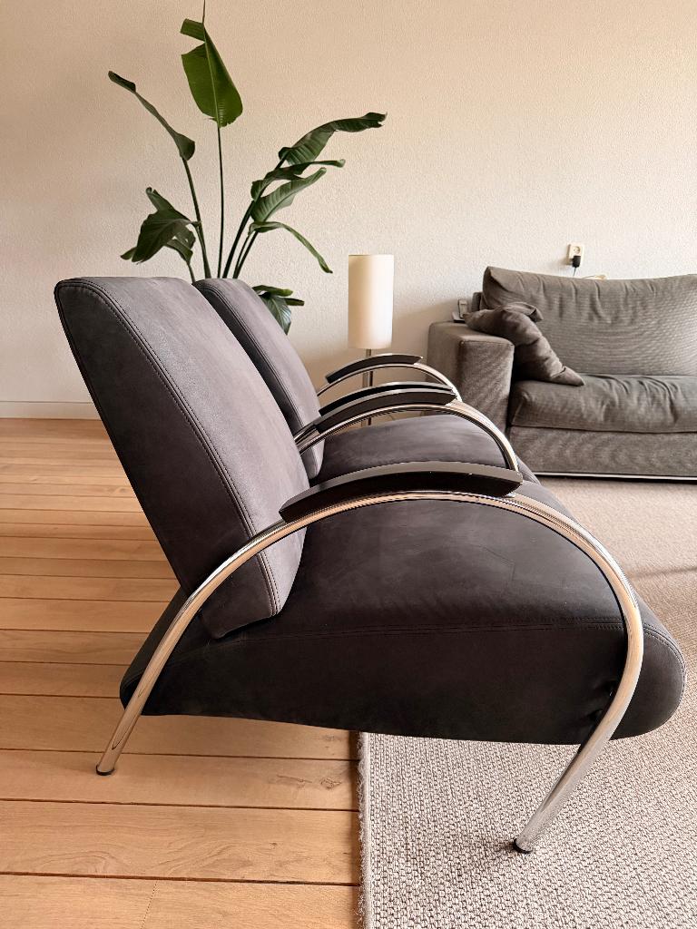 2 Mooie Design Fauteuils GELDERLAND 5770 Zwart, Ophalen, Design, 75 tot 100 cm, Zo goed als nieuw