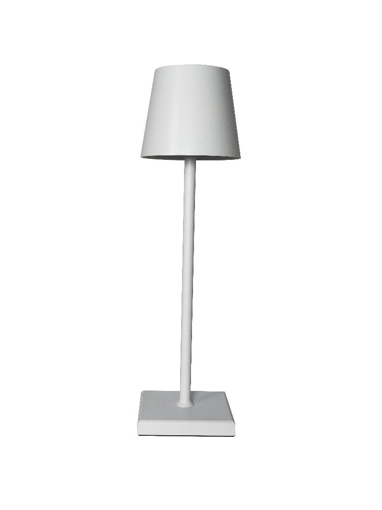 LED Tafellamp Wit 38cm aluminium- draadloos - USB-oplaadbaar, Wit, Ophalen of Verzenden, Nieuw, Draadloos