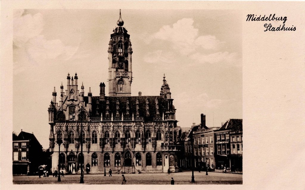 Middelburg – Stadhuis. Gelopen St. Annaland 1933 Tekst., Ophalen of Verzenden, 1920 tot 1940, Gelopen, Zeeland