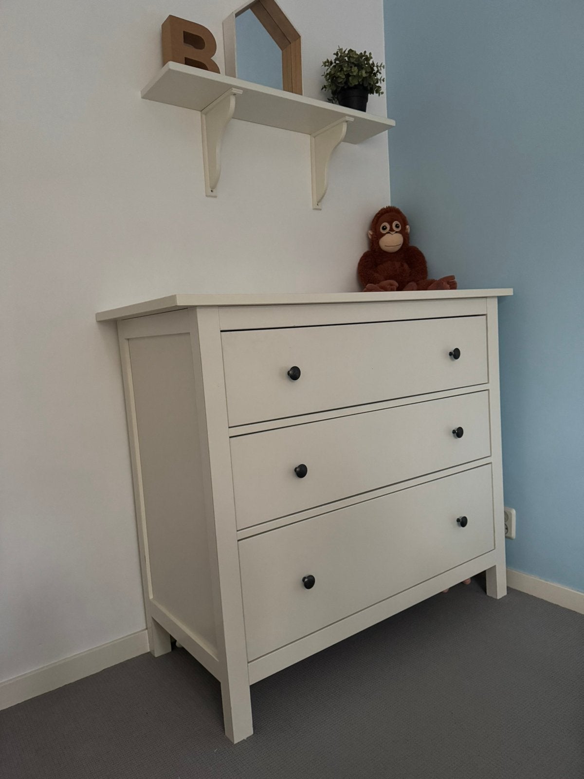 Witte IKEA HEMNES ladekast met 3 lades, Ophalen, Gebruikt, 50 tot 70 cm, 100 cm of meer