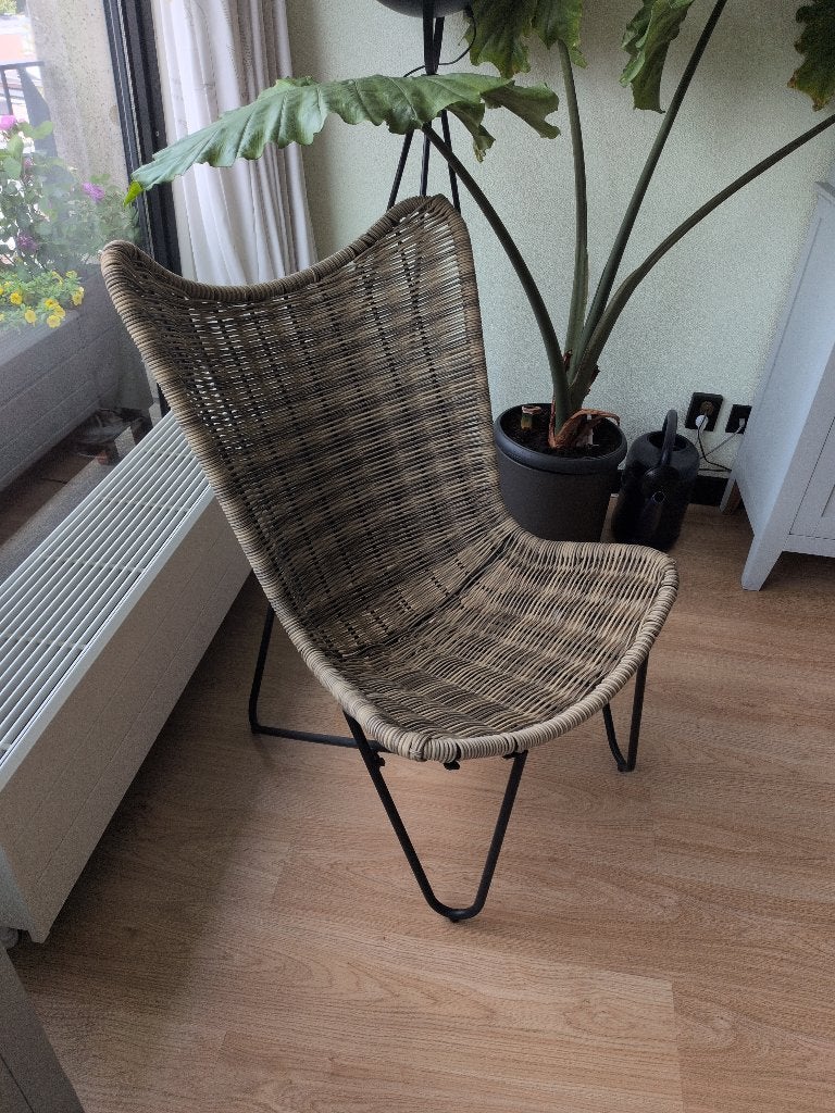 Wakefield tuinstoel Belize bruin wicker, Ophalen, Zo goed als nieuw, Wicker