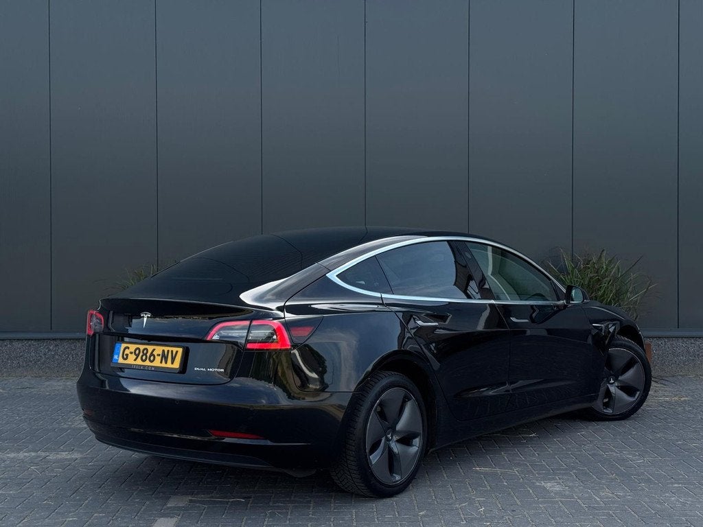 Tesla Model 3 Long Range AWD 75 kWh NAVI | LEDER | CAMERA |, Auto's, Automaat, Met garantie (alle), Zwart, Stoelverwarming