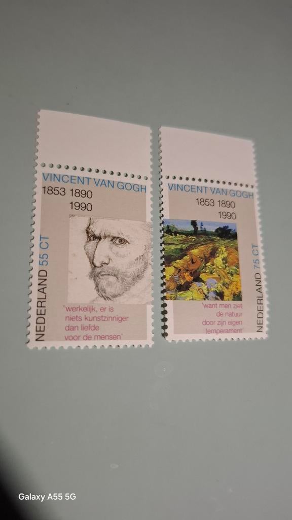 2 postzegels vincent van gogh Nederland 55ct en 75 ct, Ophalen of Verzenden