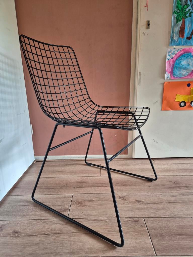 HKliving draadstoel wire chair, Ophalen, Zo goed als nieuw, Zwart, Eén