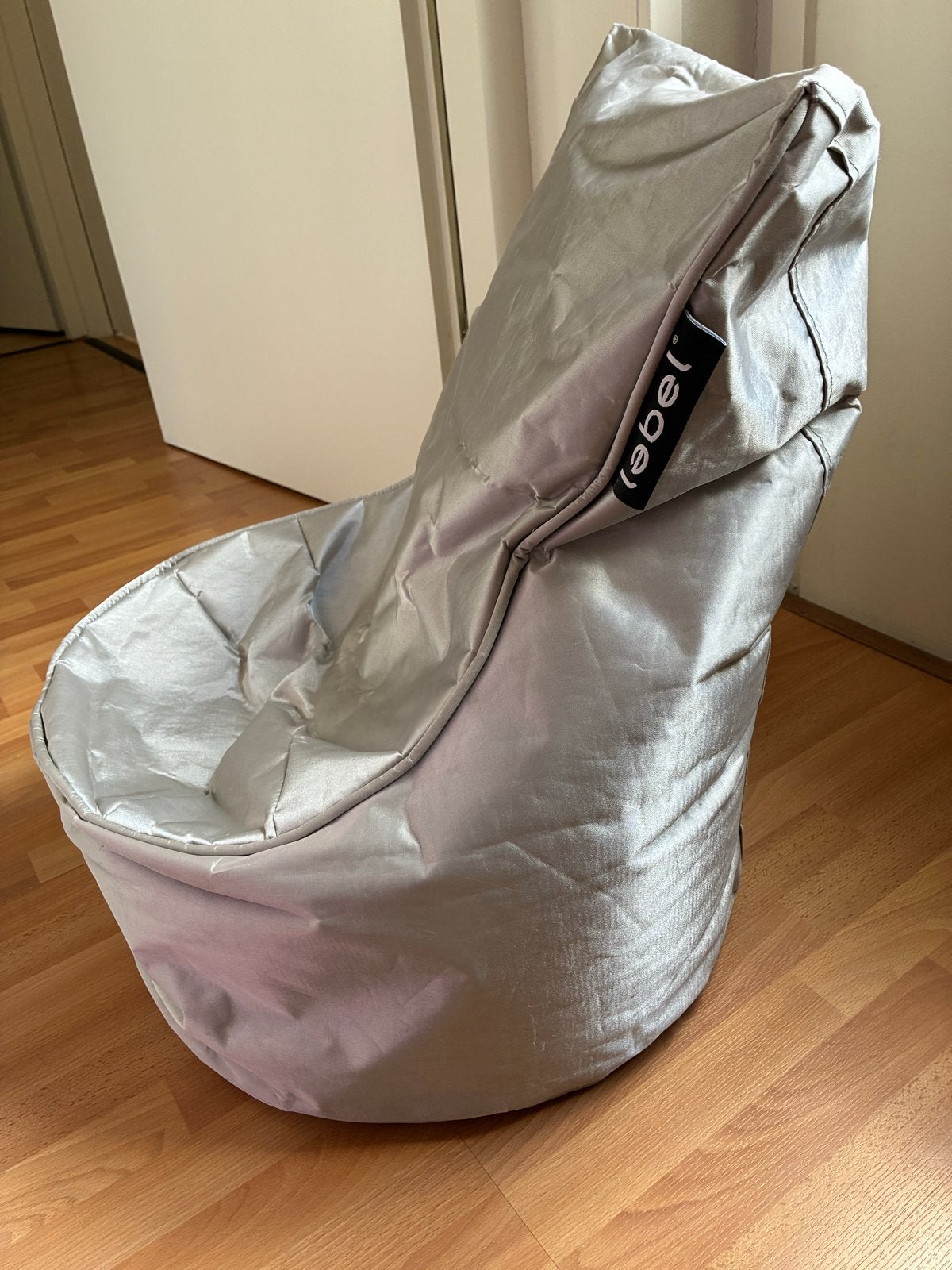 Zilverkleurige kinder zitzak stoel van Lebel, Ophalen, Gebruikt, Zilver, Zitzakstoel