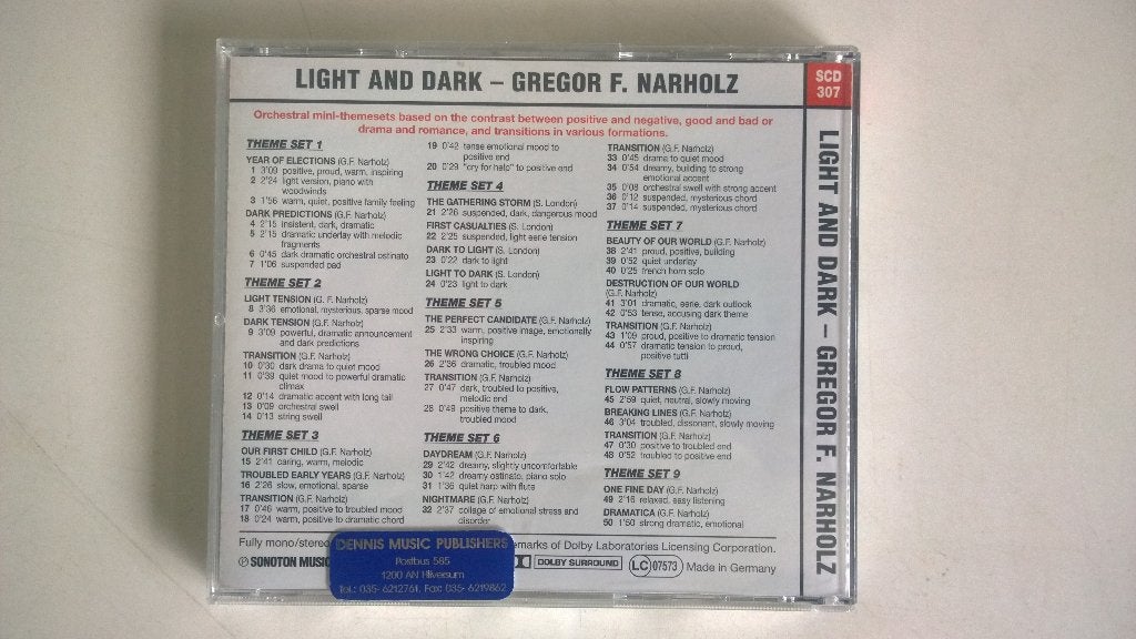Light and dark - gregor f. Narholz, Ophalen, Classicisme, Gebruikt, Album