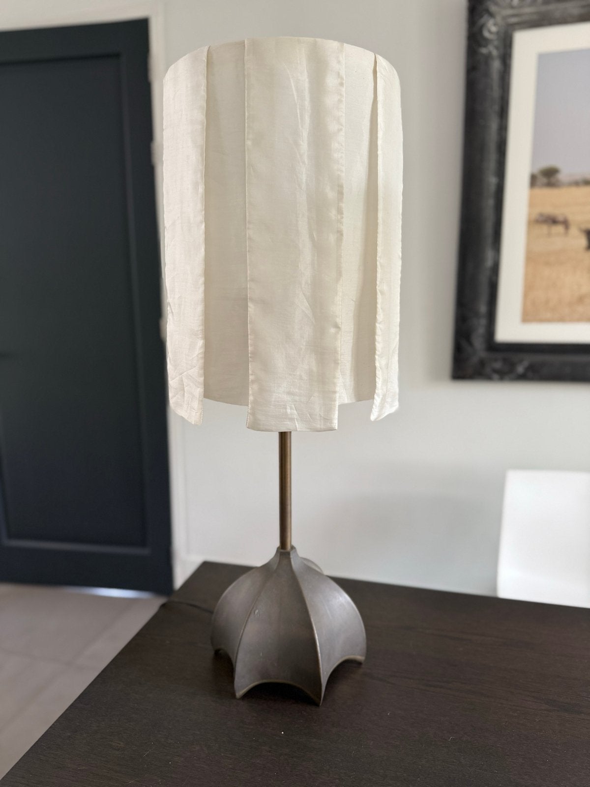 2x Tafellamp Madonna Jan des Bouvrie - Kappen beschadigd, Ophalen of Verzenden, Gebruikt, Metaal, 50 tot 75 cm