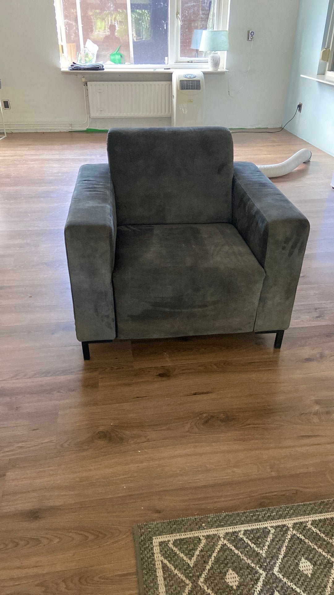 Groene stoel/ fauteuil velours, Ophalen, Gebruikt