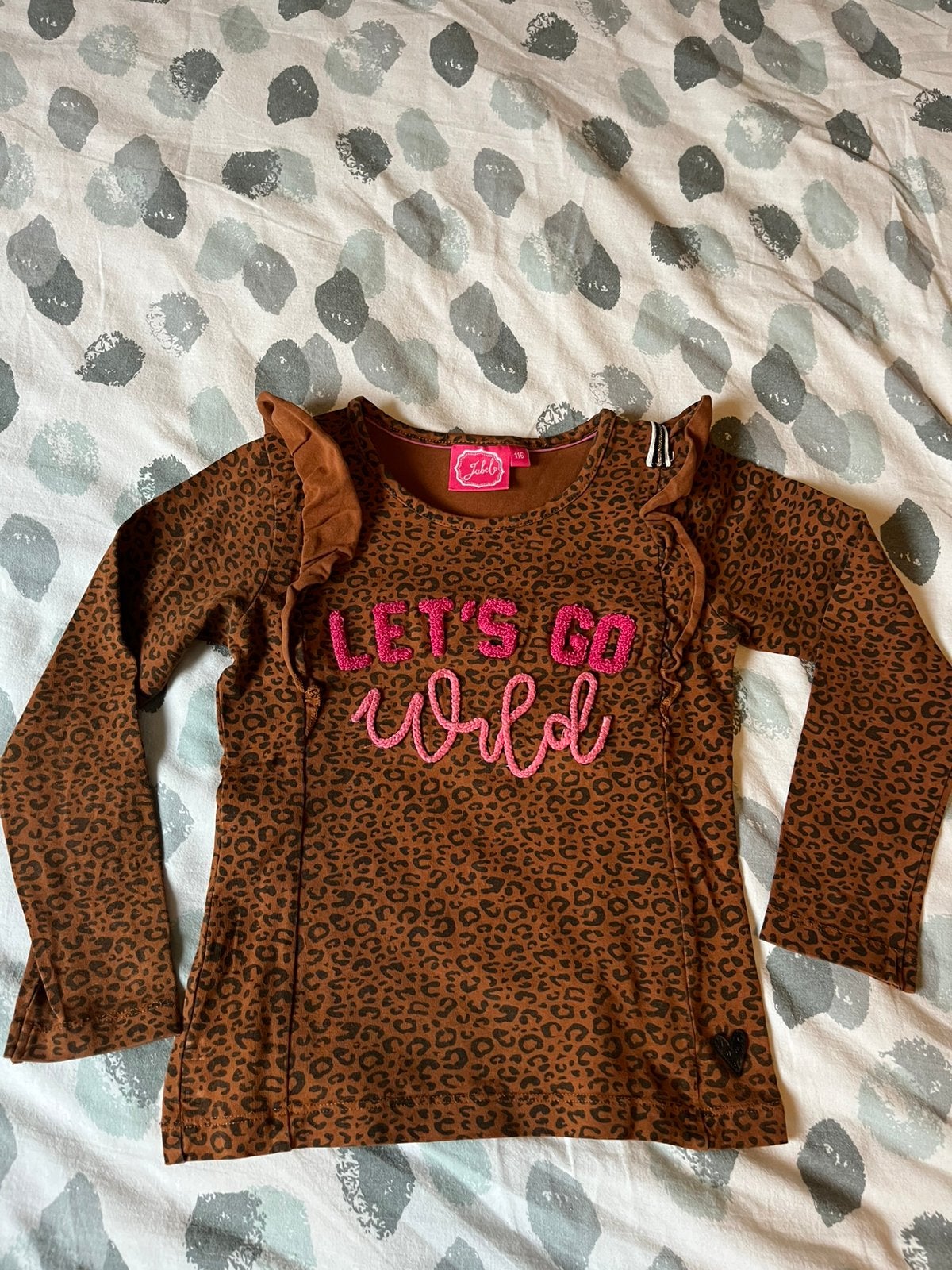 Jubel shirt 116, Kinderen en Baby's, Ophalen of Verzenden, Gebruikt, Meisje, Shirt of Longsleeve
