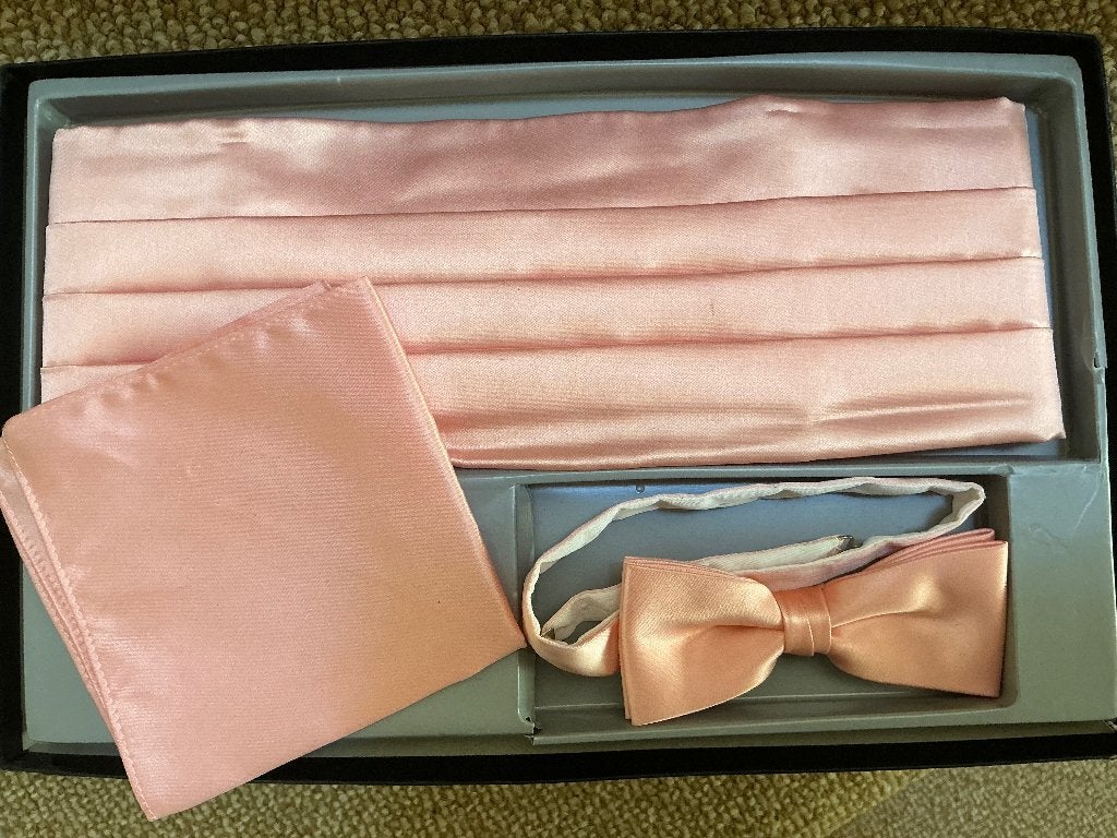 Cumberlandset met strikje en pochet, roze, Ophalen of Verzenden, Gedragen, Roze, Effen