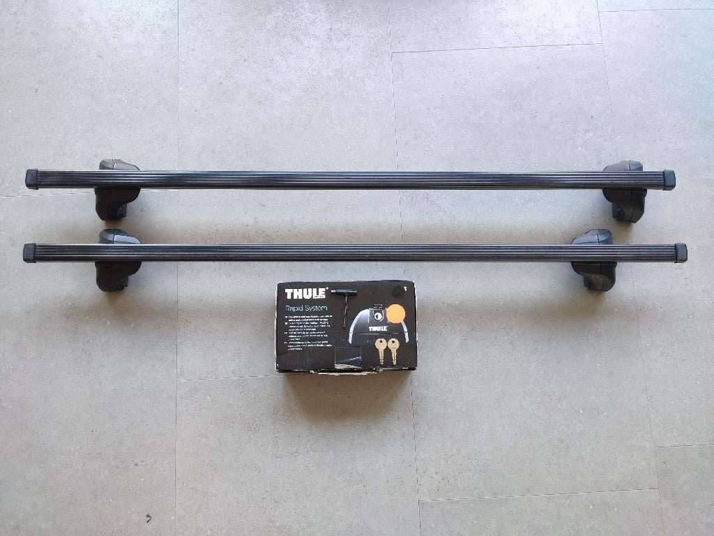 Thule voetenset 753 + squarebar 120, Auto diversen, Dakdragers, Ophalen, Gebruikt