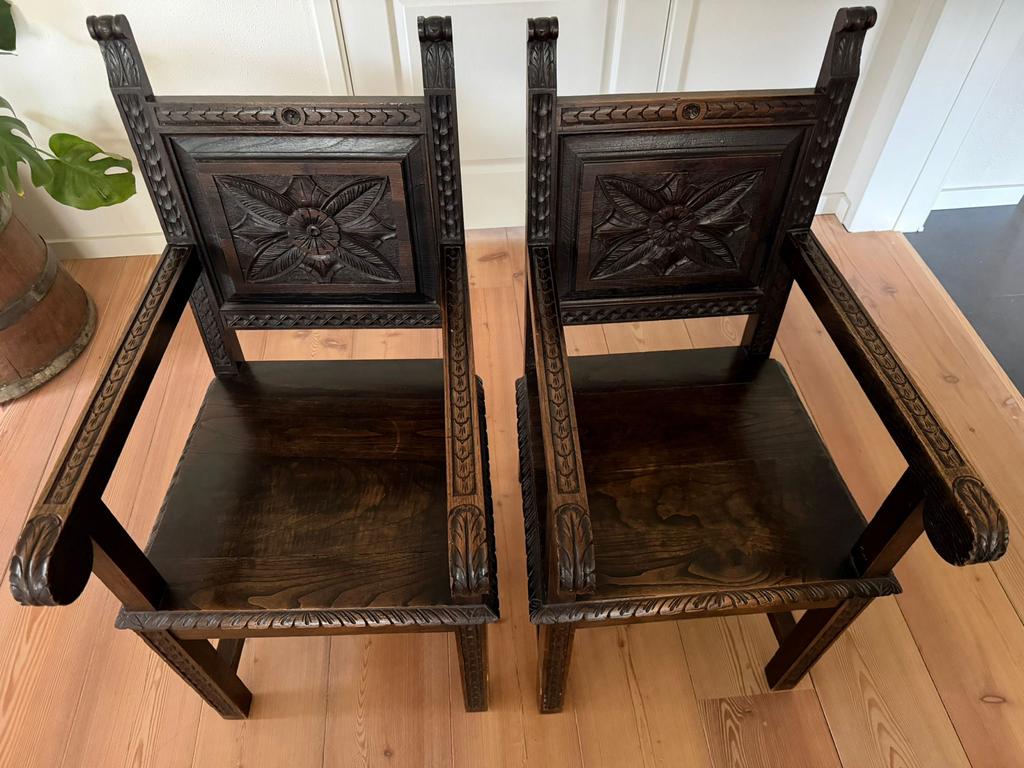 Antieke Lambrisering (Wainscot) Stoelen - Set van 2, Ophalen