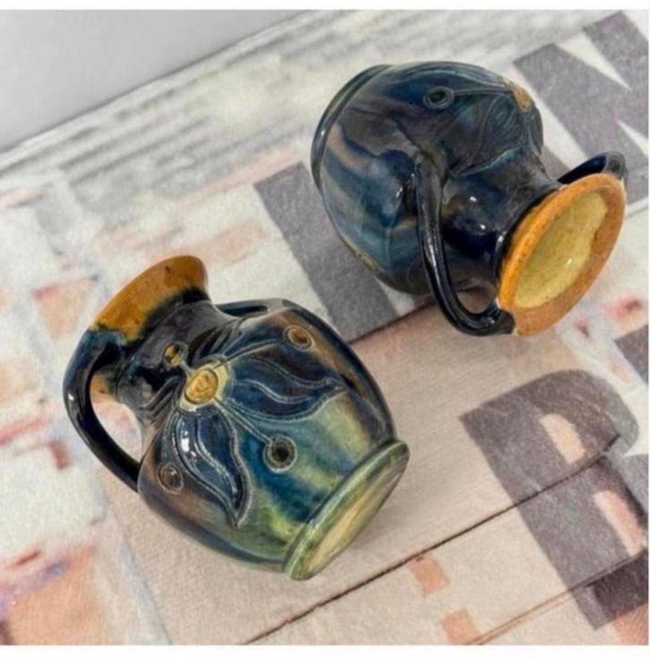 2x Vintage Belgische Vlaamse Tourhout Pottery vaas vazen, Ophalen of Verzenden
