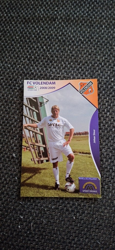 Spelerskaart met handtekening; Johan Steur # FC Volendam, Ophalen of Verzenden, Nieuw, Overige binnenlandse clubs, Spelerskaart