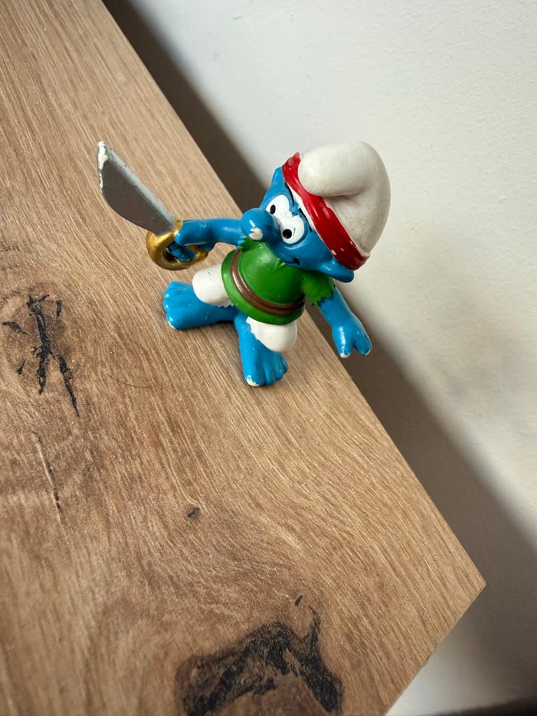 Schleich Smurf met zwaard (Piraat Smurf), Ophalen of Verzenden, Gebruikt, Overige Smurfen, Poppetje, Figuurtje of Knuffel