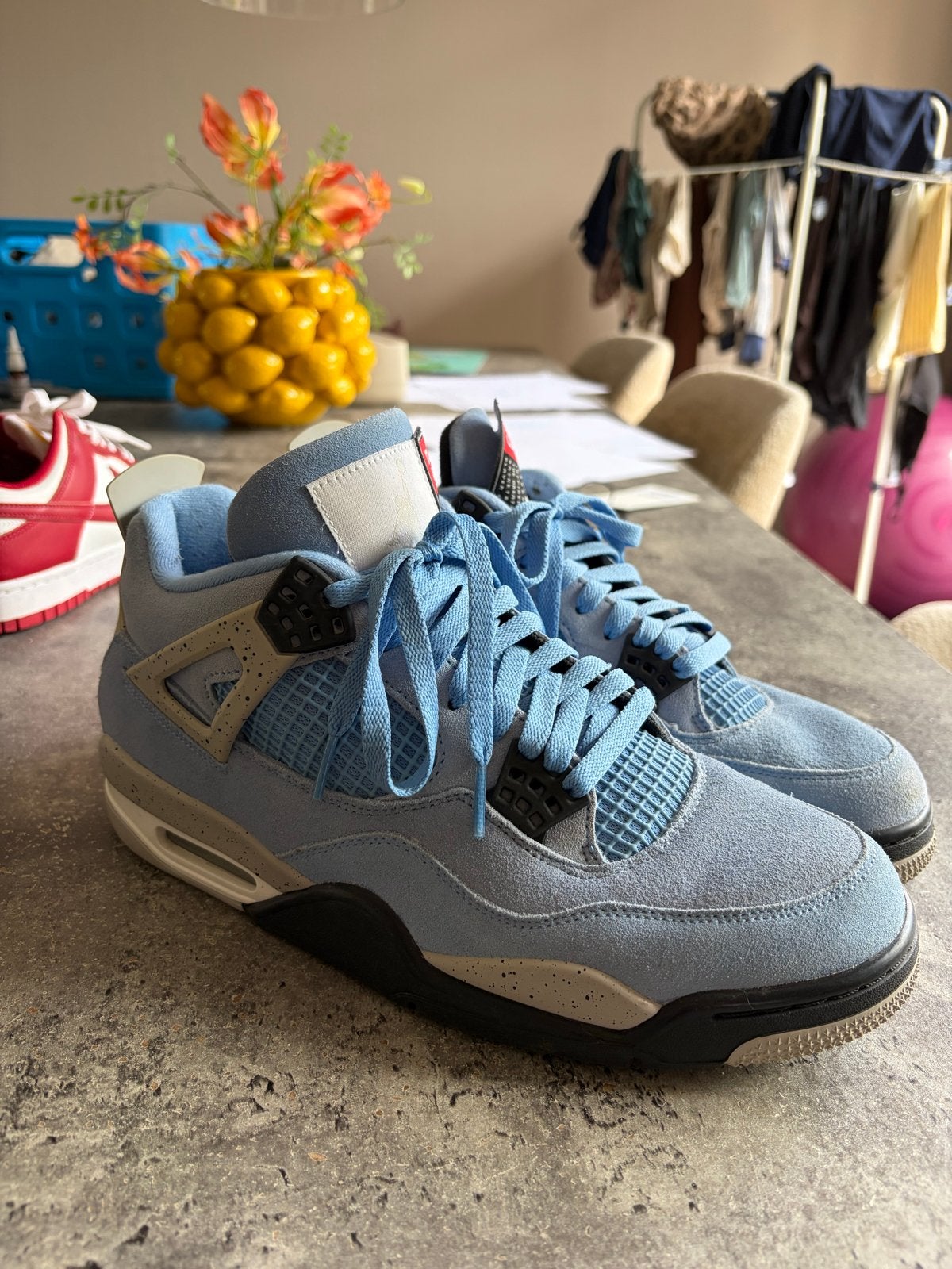 Jordan 4 University Blue - maat 44.5, Kleding | Heren, Schoenen, Ophalen of Verzenden, Gedragen, Blauw, Sneakers of Gympen